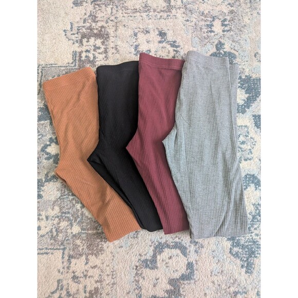 Old Navy Other - Old Navy Lot Of 4 Girls Solid Rib-Knit  Pull On Pants XL 14-16 Gray Black Pink